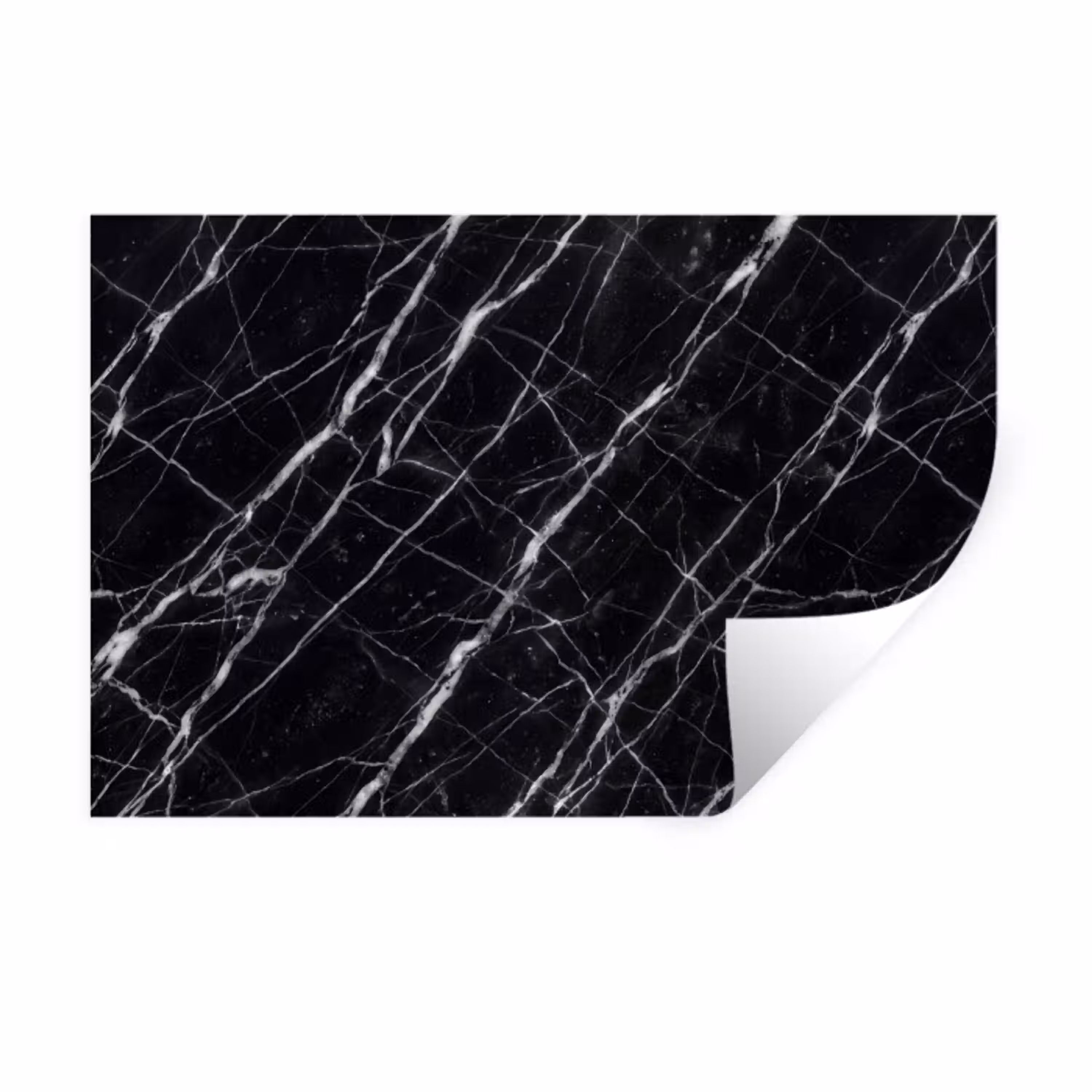 Marmer - Aders - Abstract - Zwart Muursticker klein -3d