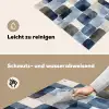 Patroon - Blauw - Vierkanten Inductie beschemer met haakjes klein -ky-schoon-de
