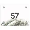 Wit met palmblad - Traditioneel Naambord Rechthoek middel -3d