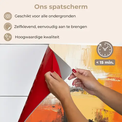 Abstract - Modern - Verflook - Herfst kleuren - Oranje keuken achterwand spatscherm klein -spatscherm_NL