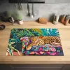 Luipaard - Kleurrijk - Tropisch Inductie beschermer vinyl 3mm klein -sfeer5