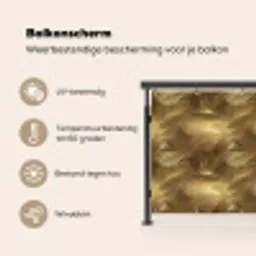 Palm - Waaier - Goud Balkonbeschermer Duitsland klein 596 -specs_NL