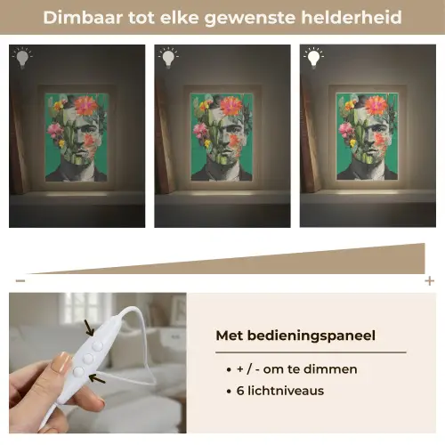 Man - Planten - Groen Light Box met kabel (Tafellamp) klein -USP_dimbaarNL