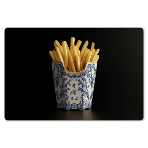 Friet - Porselein - Delfts blauw - Eten Placemat vinyl groot -zzsfeer1_Kitchenyeah-website
