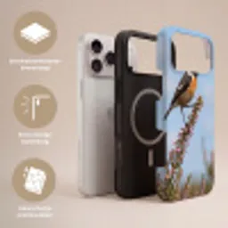 Roodborsttapuit - Heide - Paars - Natuur - Sfeervol Toughcase MagSafe Apple iPhone 17 Pro Max klein -USP_Lagen_NL