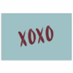 XOXO - Blauw - Rood poster papier klein -3d