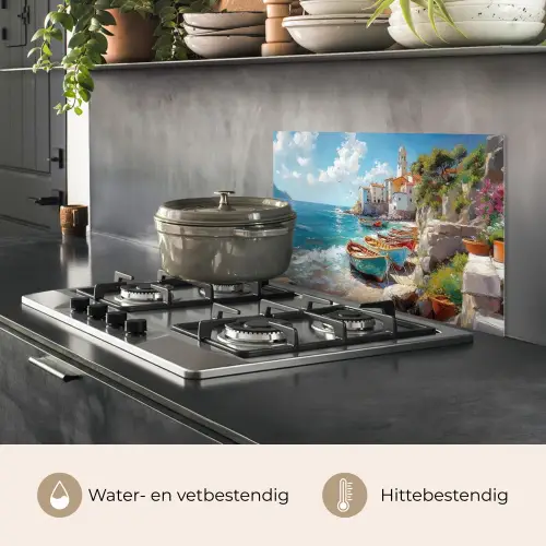 Boten - Rotsen - Zee - Zon keuken achterwand spatscherm klein -usp_NL