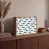 Vis - Patroon - Blauw Light Box met batterij (Wandlamp) middel 907 -sfeer2