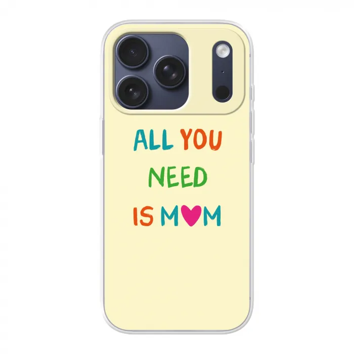 Hartje -  Moeder - Tekst - Kleurrijk Telefoonhoesje iPhone 17 Pro klein -3d