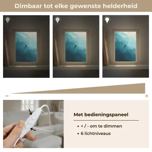 Zee - Silhouet - Abstract - Blauw Light Box met kabel (Tafellamp) klein -USP_dimbaarNL