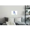 Vogel - Delfts blauw - Illustratie - Bloemen Muursticker klein -slaapkamer