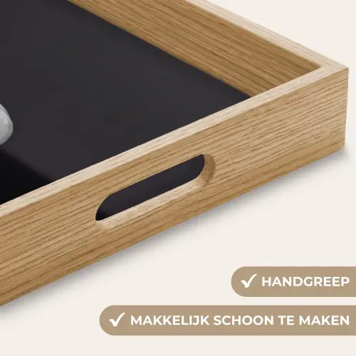 Knoflook - Zwart - Wit Dienblad Rechthoek middel -USP_HandgreepNL