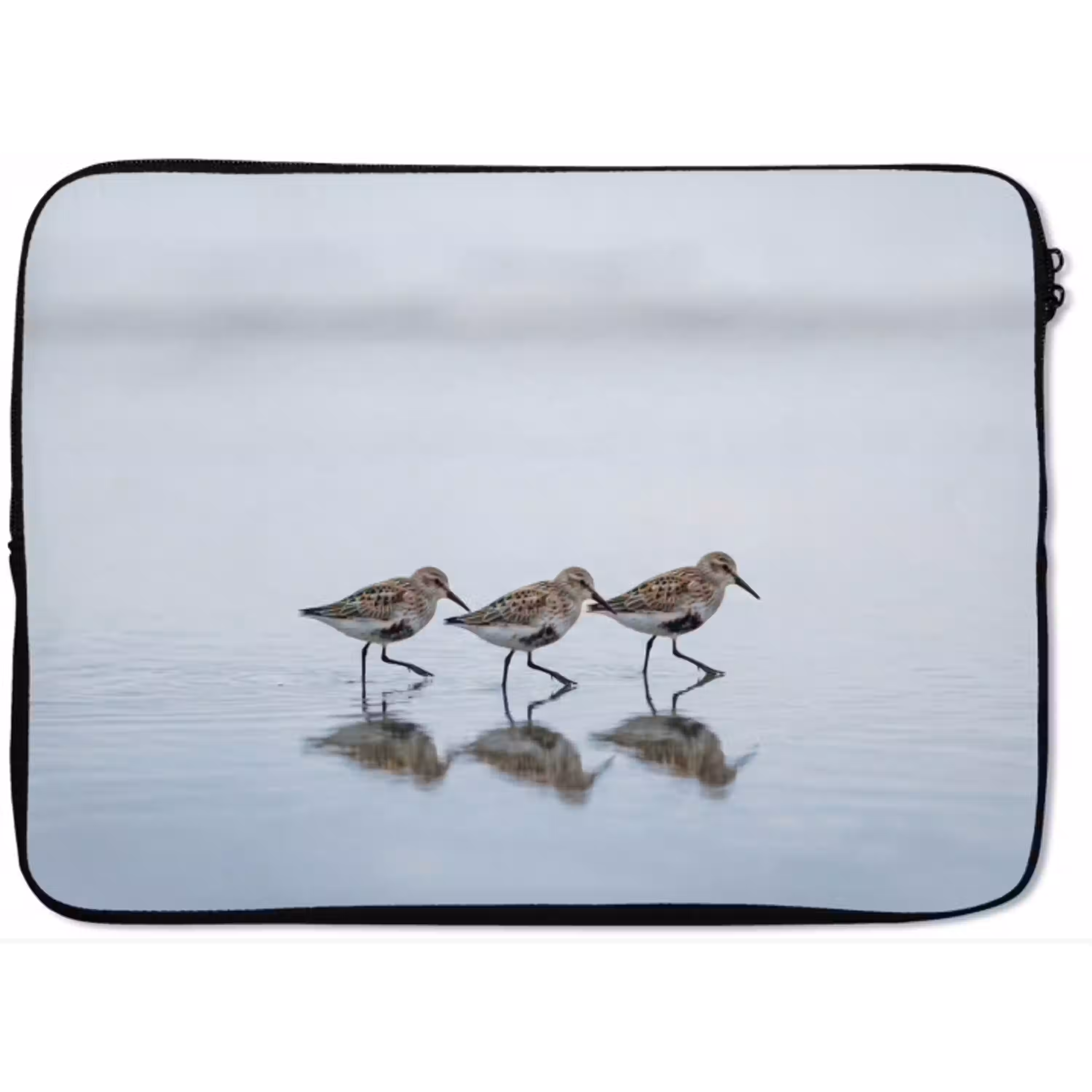 Vogels - Water - Grijs laptophoes neopreen klein -zkaufland3dotto