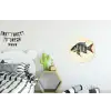 Gestreept - Donkerblauw - Rugvin - Vis Wandcirkel aluminium klein -kinderkamer