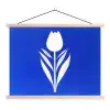 Tulp - Minimalistisch - Bladeren - Wit textielposter latten blank klein -3d