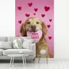 Hond - Kiss- Valentijn - Hartjes fotobehang vinyl groot -woonkamer