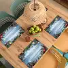 Kerstomlijsting - Sneeuw - Meerkleurig Placemat vinyl groot -zzsfeer5_Kitchenyeah-website