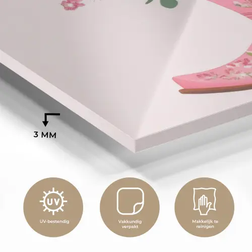 Cowboylaarzen - Roze - Boeket - Bloemen plexiglas 5mm klein -sfeer2