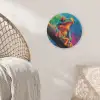 Kikker - Felgekleurd - Tak - Regenboog Akoestische PET Vilt - Rond klein -sfeer4