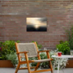 Zon - Horizon - Zee Tuinposter op houten frame 2 cm dik klein -sfeer3