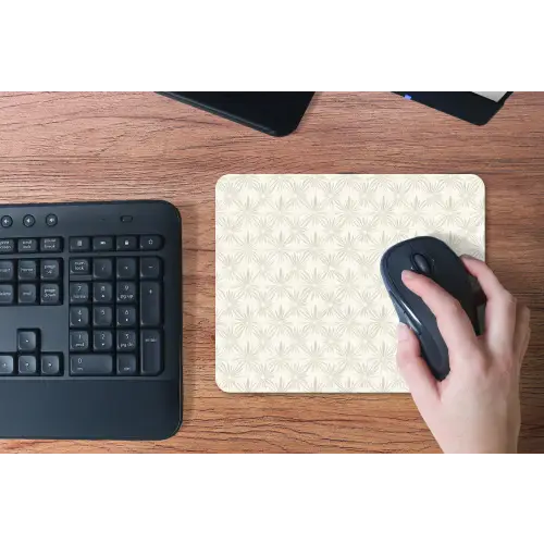 Patroon - Bloemen - Beige muismat rubber klein 262 -toetsenbord