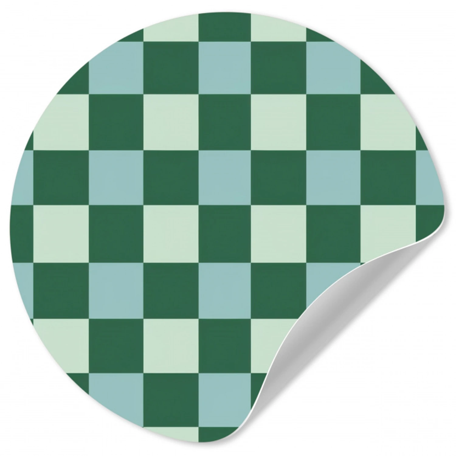 Schaakbord - Klassiek - Groen Wandcirkel behangsticker klein 186 -3d