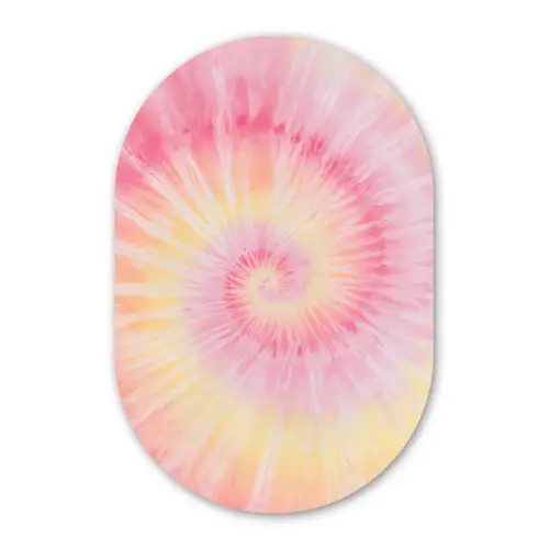 Patroon - Tie Dye - Pasteltinten - Roze Wandcirkel Ovaal Forex klein -3d