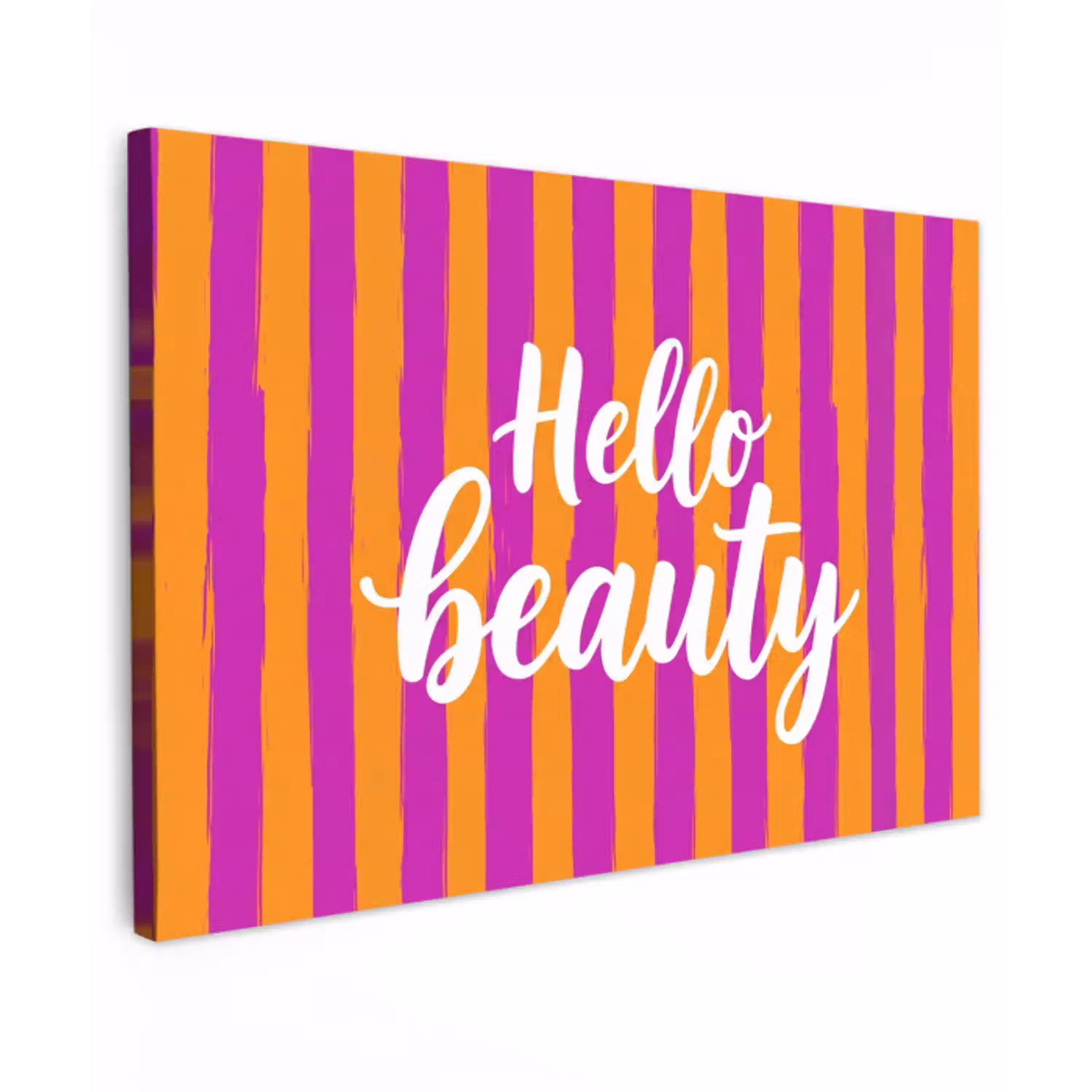 Modern - Hello - Oranje Tuinposter op houten frame 2 cm dik klein -3d