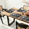 Luipaard - Zwart - Wit - Oog Placemat vinyl groot -zzsfeer4_Kitchenyeah-website