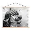Tomaten - Chef - Zwart - Wit textielposter latten blank klein -3d