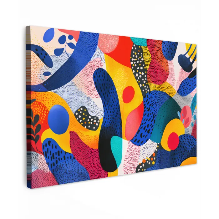 Vormen - Abstract - Stippels - Blauw canvas 2cm klein -z3d