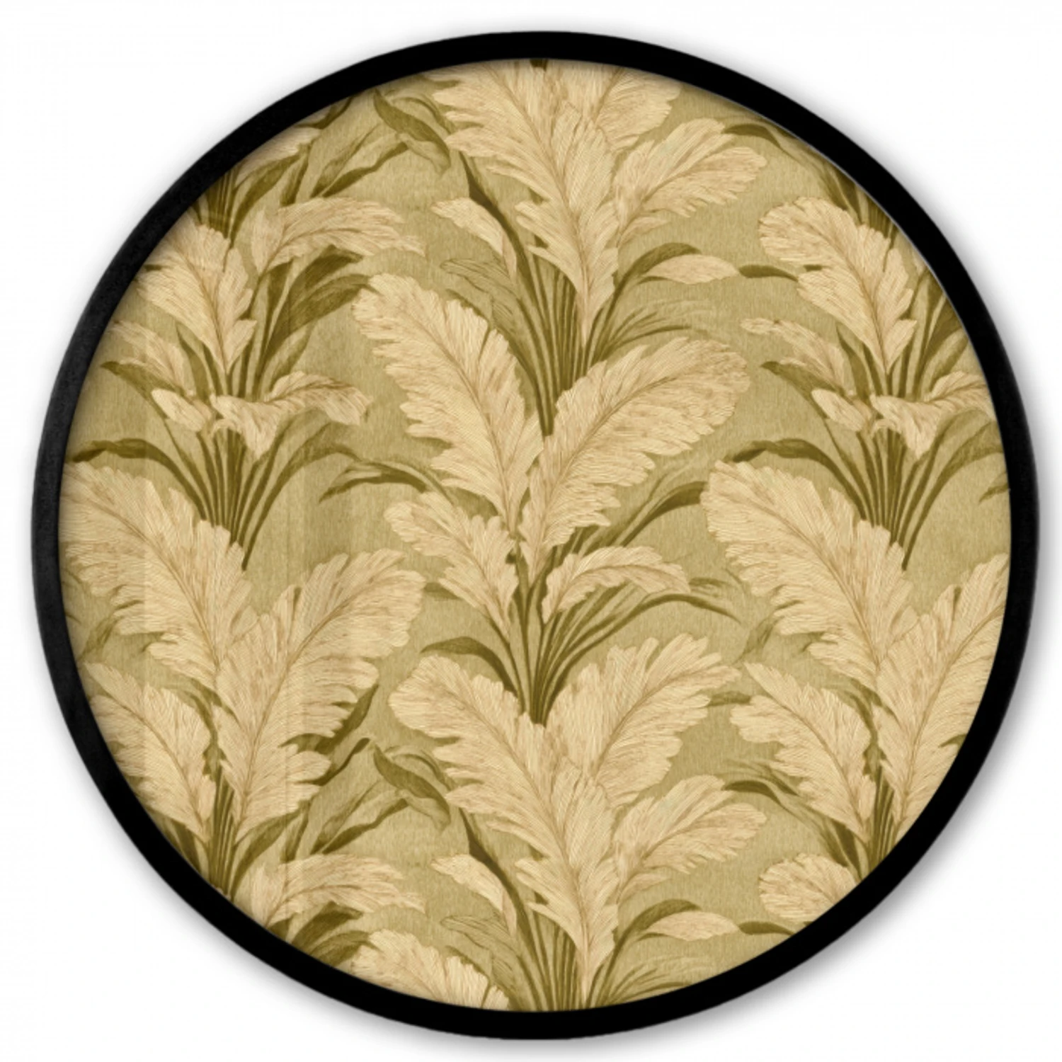 Palmbladeren - Klassiek - Groen Fotolijst rond zonder passe partout klein 856 -3d