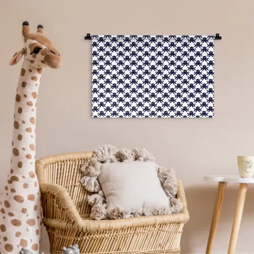 Oceaan - Octo - Blauw - Wit Wandkleed katoen klein 269 -wsfeer5_kind