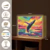 Zonsondergang - Walvis - Geschilderd - Kleurrijk Light Box met batterij (Wandlamp) middel -USP_websiteoverzichtNL