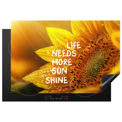 Zonnebloem - Close up - Geel - Quote Inductie beschermer vinyl 3mm klein -3d