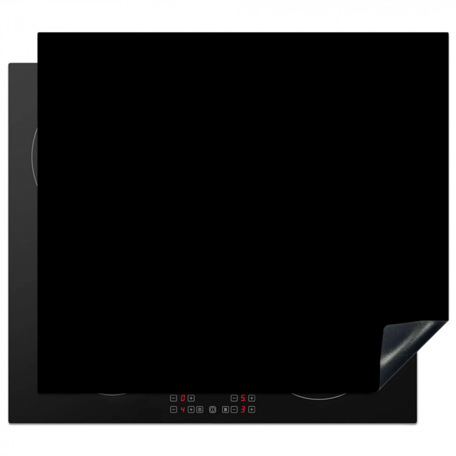 Effen Zwart Inductie beschermer vinyl 3mm middel -3d