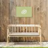 Kiwi - Lijntekening - Minimalistisch - Groen Tuinposter op houten frame 2 cm dik klein -sfeer4
