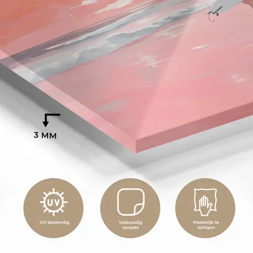 Roze - Surfen - Zee plexiglas 5mm klein -sfeer2