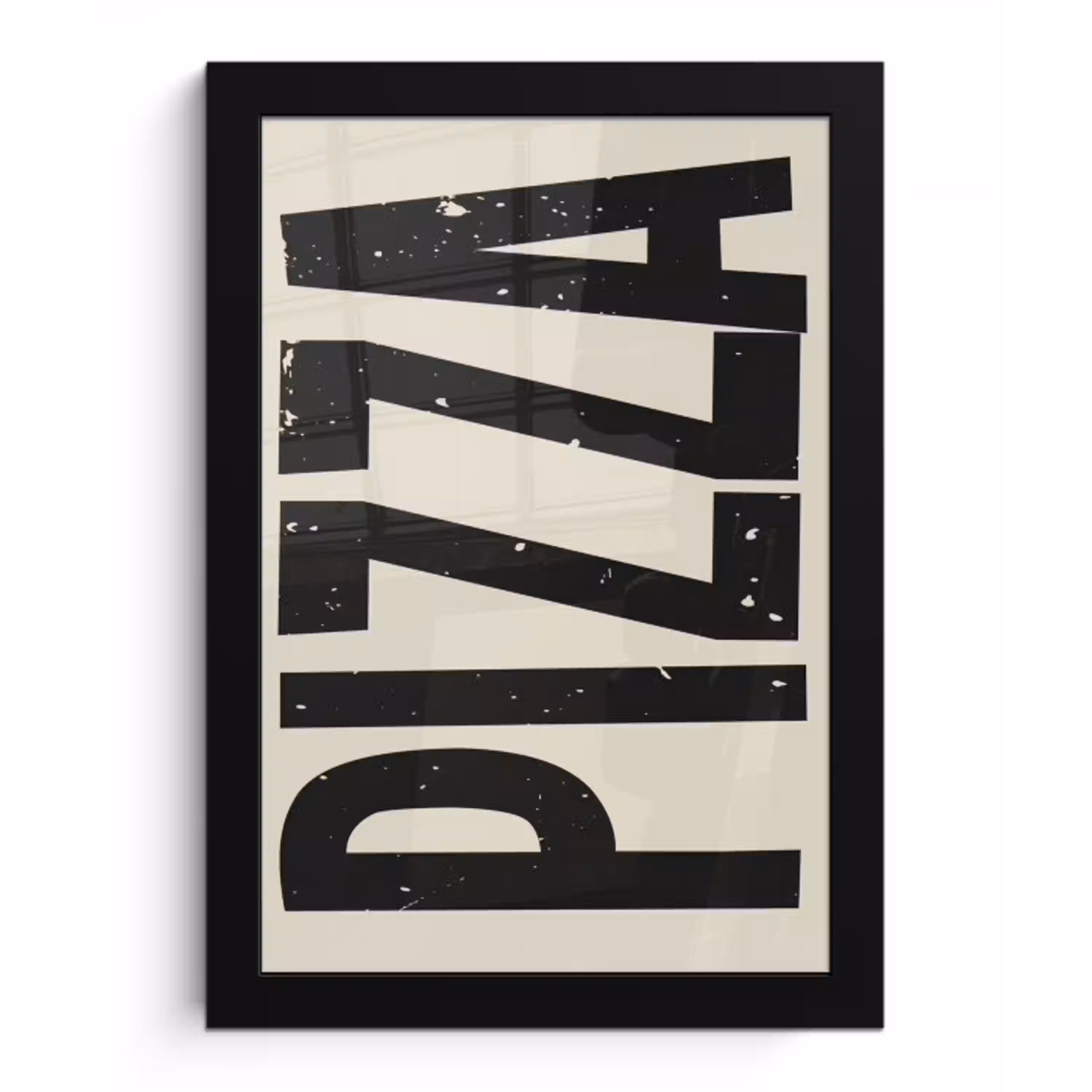 Pizza - Decoratie - Japandi - Vintage fotolijst zwart zonder passe partout klein -3d