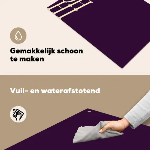 Oh hi - Paars - Cursief Inductie beschemer met haakjes klein -ky-schoon-nl