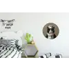 Kat - Kokskleding - Zwart - Wit Wandcirkel aluminium klein -kinderkamer