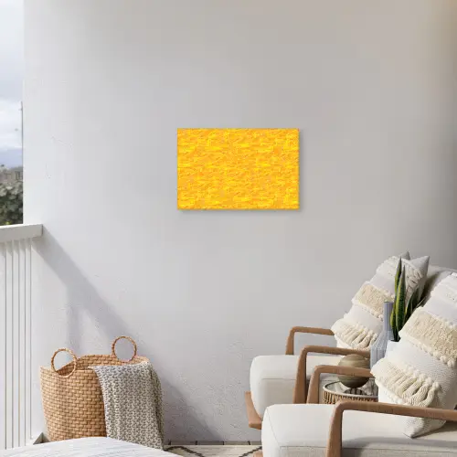 Verf - Texturen - Kwasten - geel Tuinposter op houten frame 2 cm dik klein 845 -sfeer1