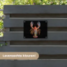 Kreeft - Borduur - Kleurrijk - Bloemen tuinposter los doek klein -sfeer3
