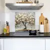 Boom - Bloemen - Wit - Natuur - Kunst Inductie beschemer met haakjes middel -sfeer2