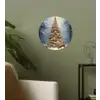 Kerstlicht - Woud - Hert - Donker Wandcirkel behangsticker klein -sfeer2