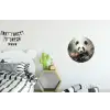 Panda - Dieren - Bloemen - Planten Wandcirkel aluminium klein -kinderkamer