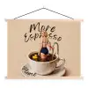 More espresso - Koffie - Eend textielposter latten blank klein -3d