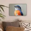 Kleurrijk - Vogeltje - Veren - Blauw canvas 2cm klein -sfeer1