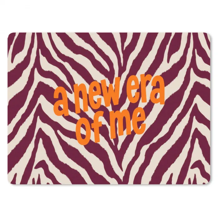New era - Bordeaux - Zebraprint muismat rubber klein -3d