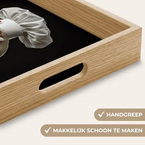 Kok - Rood - Kip Dienblad Rechthoek middel -USP_HandgreepNL